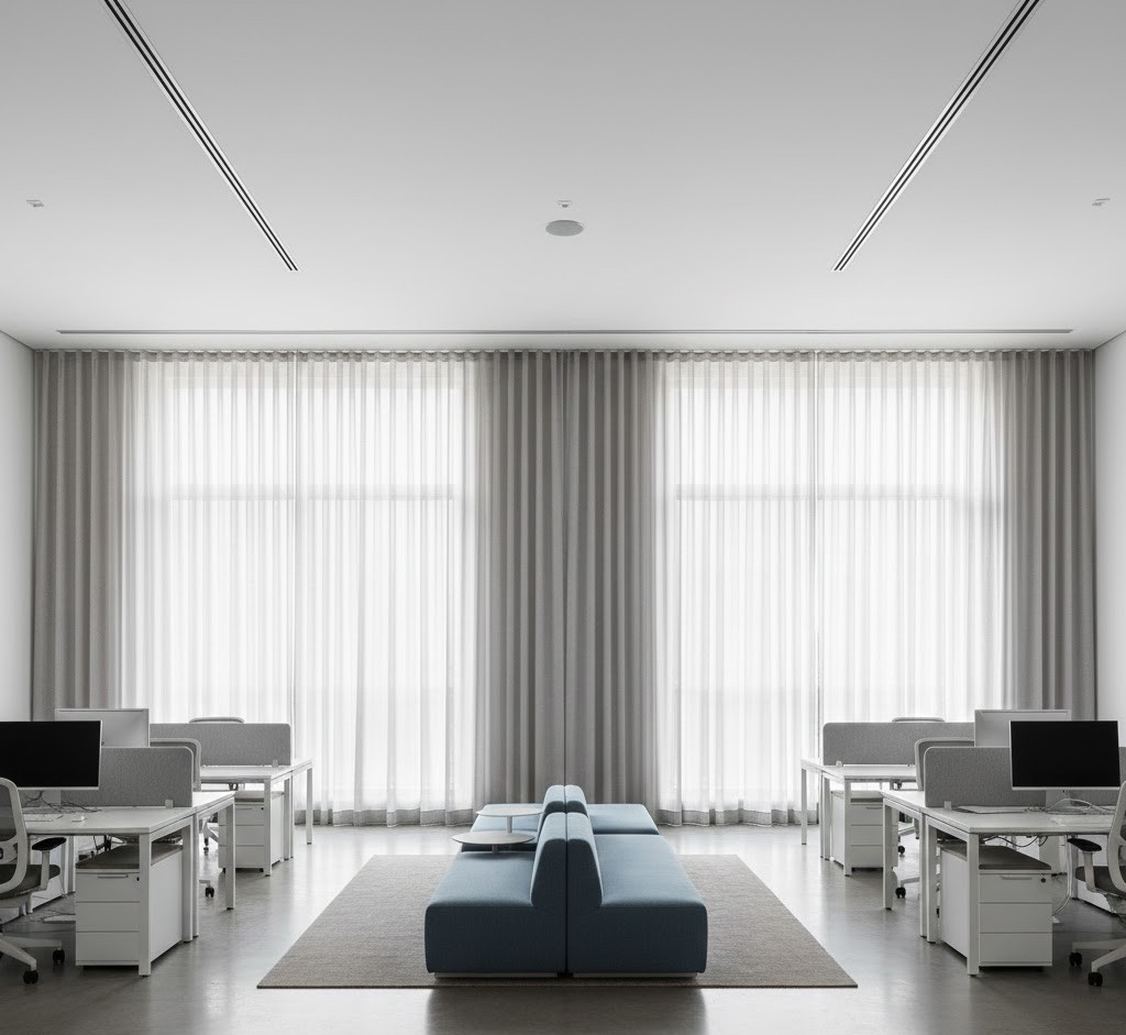 Commercial space curtains