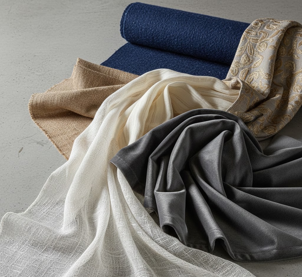 Curtain fabric samples