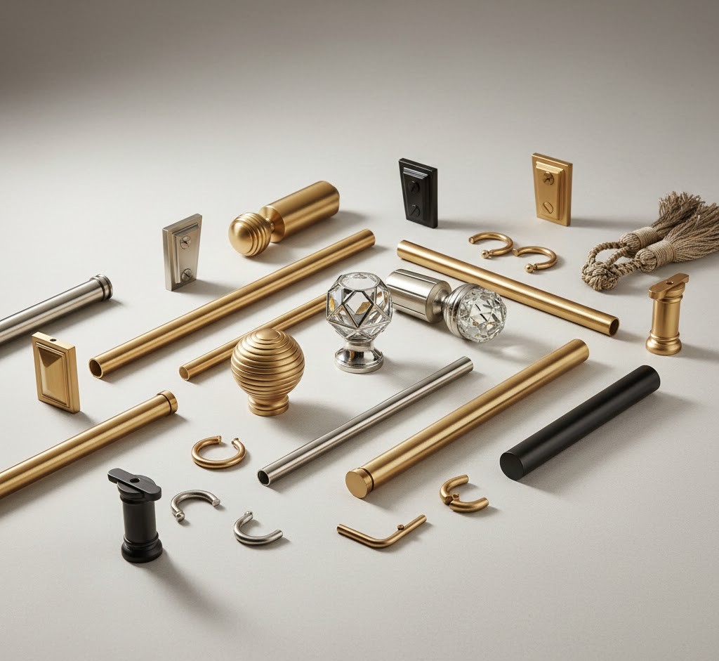 Decorative curtain hardware collection