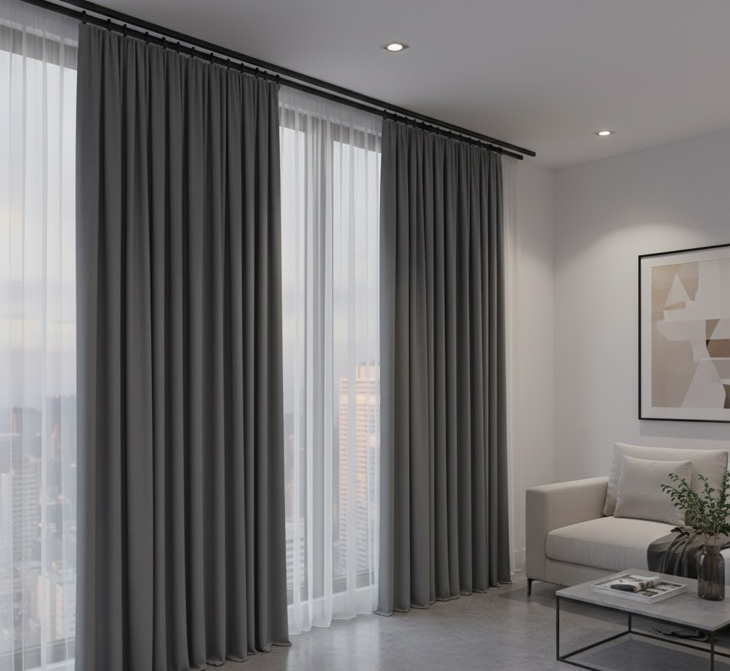 Residential curtain installation